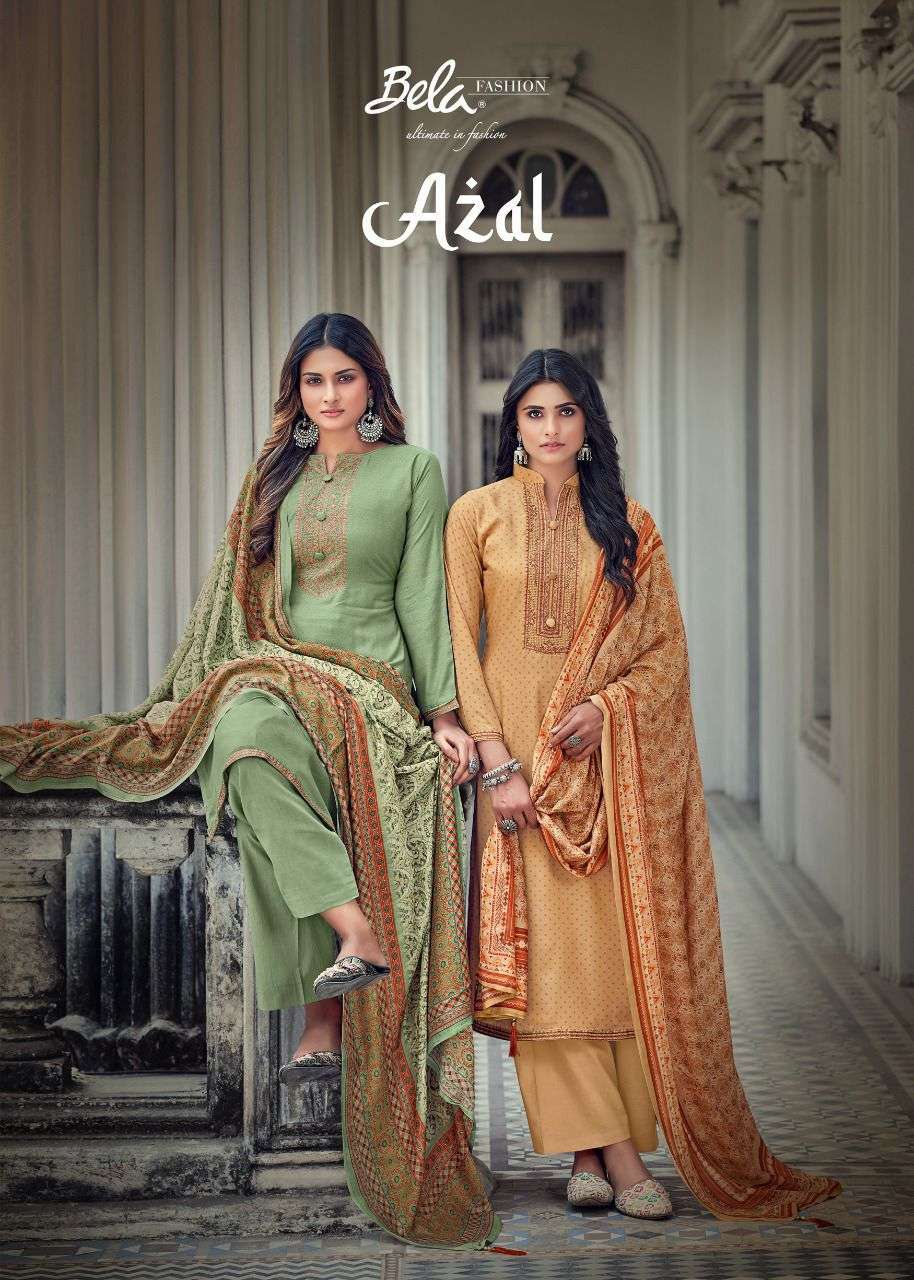 bela azal series 3105-3111 viscose muslin suit 