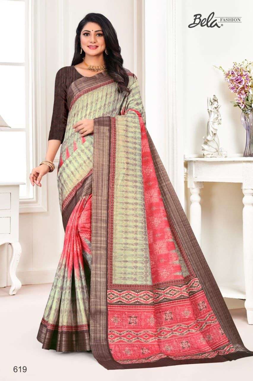 bela trisha series 615-622 digital print saree