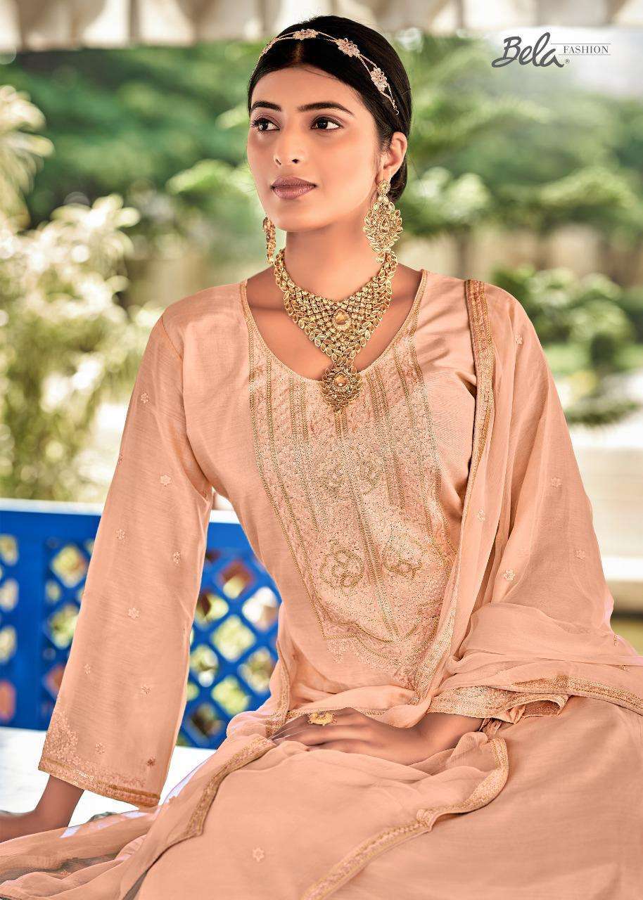 bela zuri series 3177-3183 cotton silk embroidery suit 