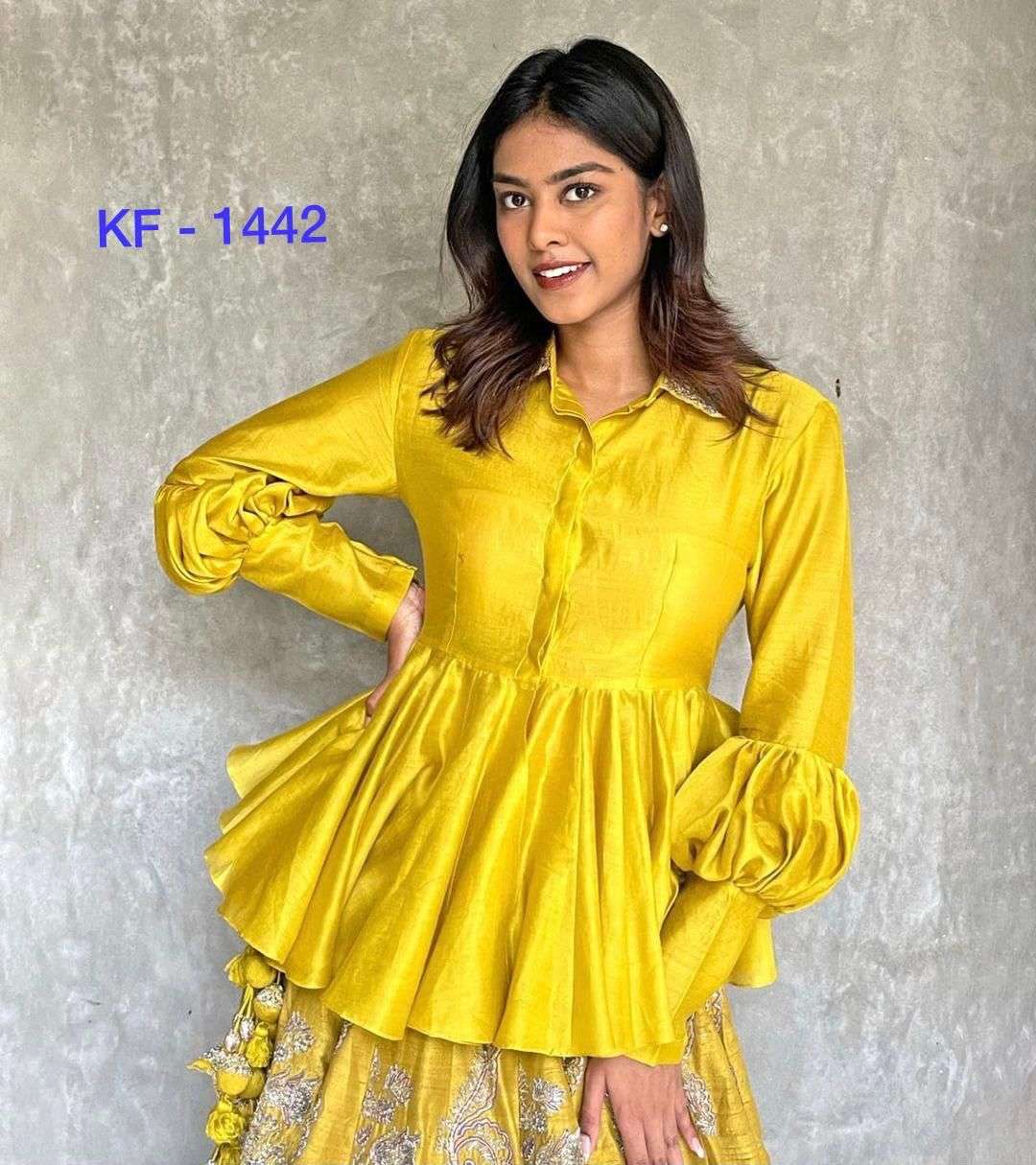 BT-13 KF-1442 DESIGNER HEAVY MUSLIN COTTON KURTI 