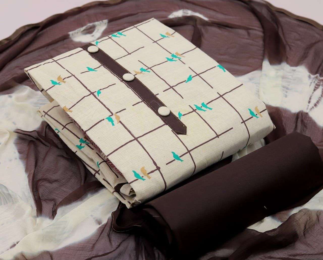 BT-15 DESIGNER KHADI COTTON PIGMENT NON CATALOG SUIT 