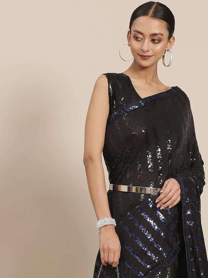 df 3260 design embroidery sequence fancy sarees