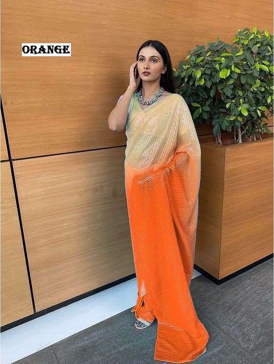 df 3262 60 Gram Georgette Multi colour padding digital print saree