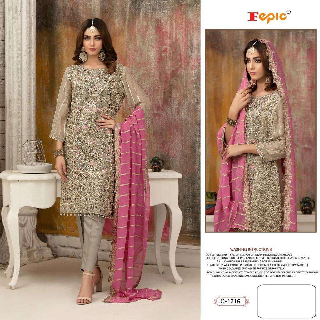 FEPIC C-1216 DESIGNER FAUX GEORGETTE SUIT 