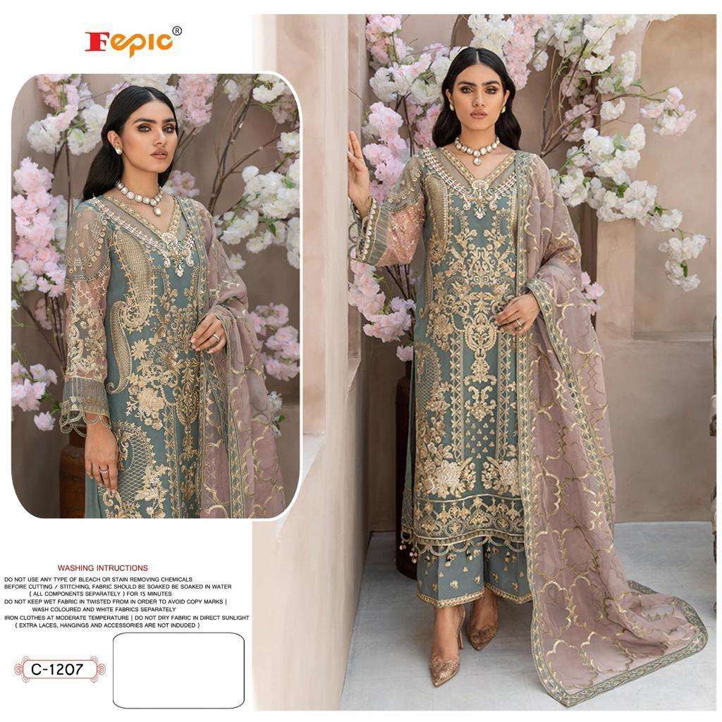 FEPIC ROSEMEEN 1207-1209 DESIGNER FAUX GEORGETTE SUIT 