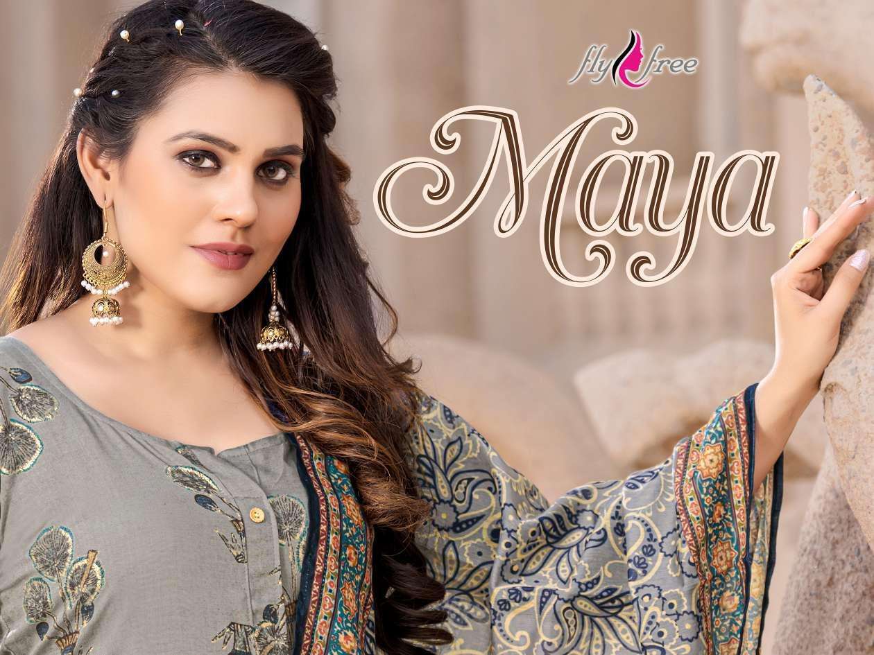 fly free maya series 101-104 heavy silkina readymade suit 