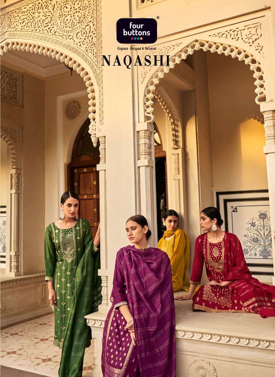 Four buttons naqashi series 1871-1876 jacquard readymade suits