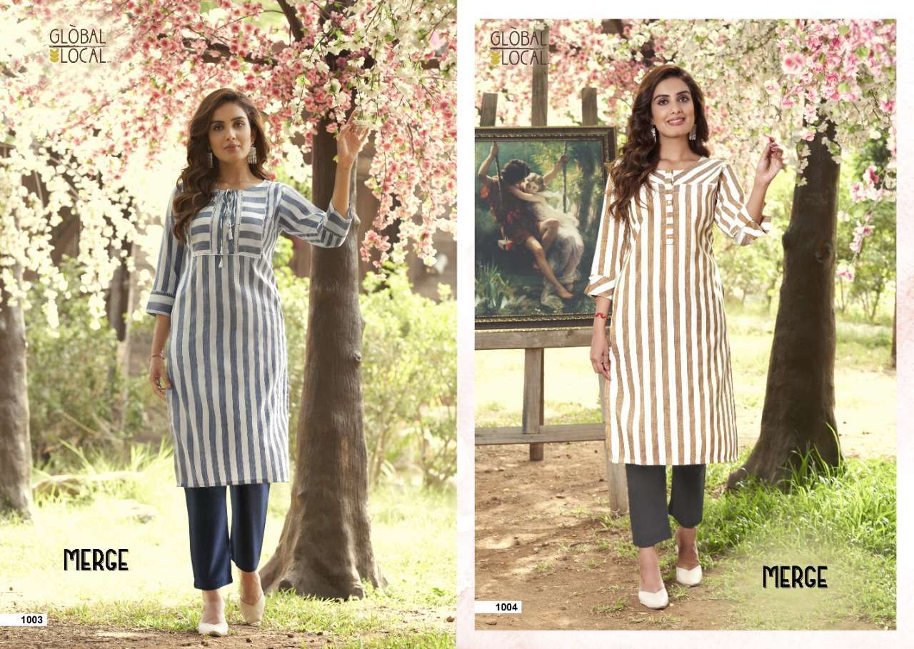 global local merge series 1001-1004 Pure Rayon Flax kurti