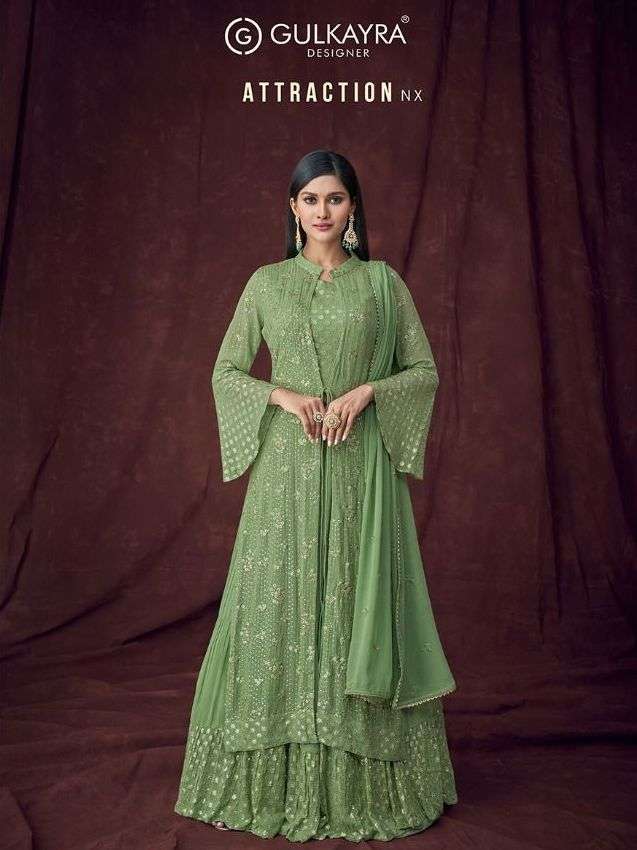 gulkayra attraction nx series 7106-7108 real georgette readymade suit