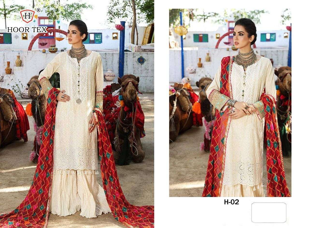HOOR TEX H-02 DESIGNER HEAVY LAWN COTTON SUIT 