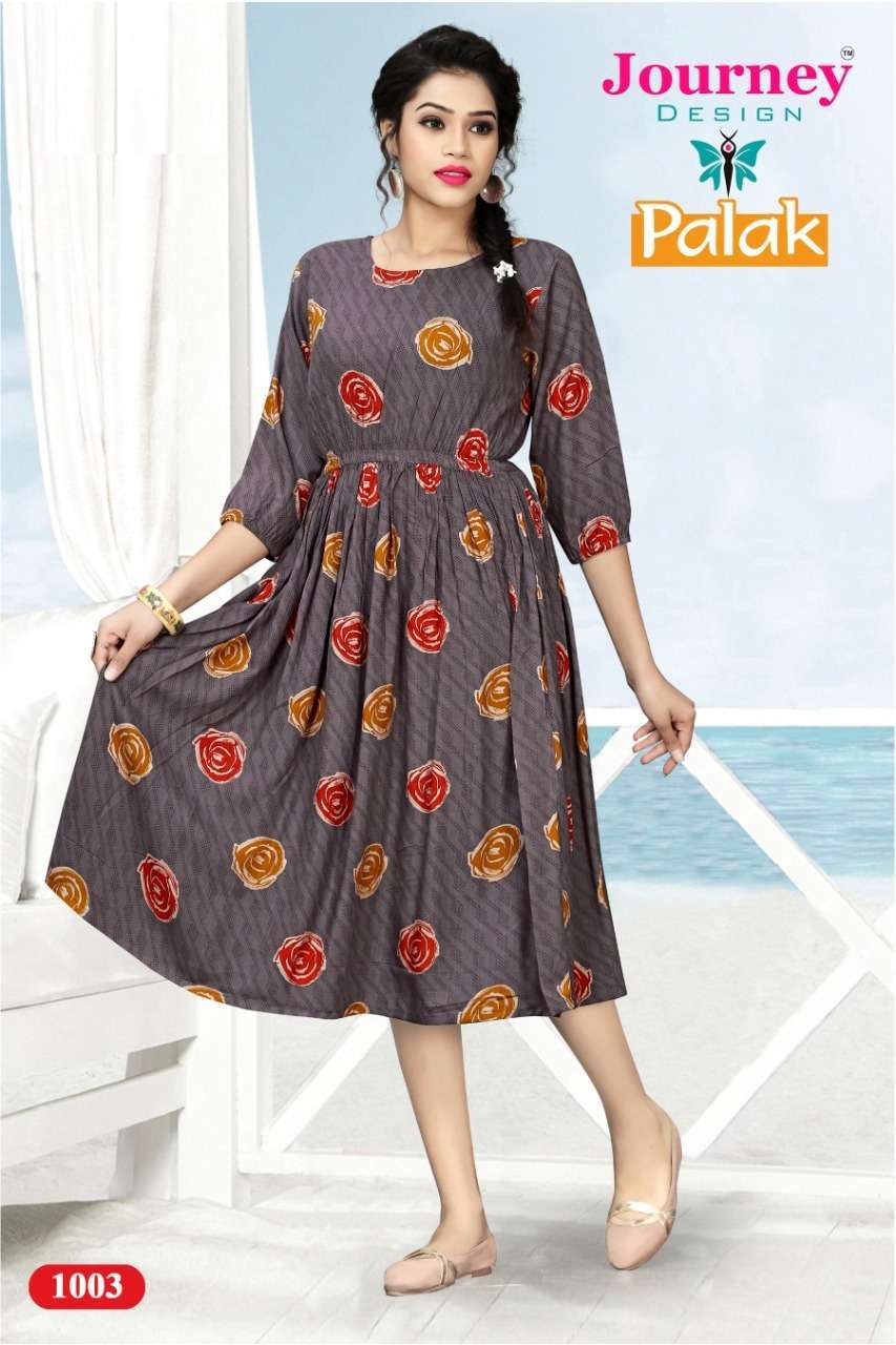 journey design palak series 1001-1004 heavy rayon silk kurti