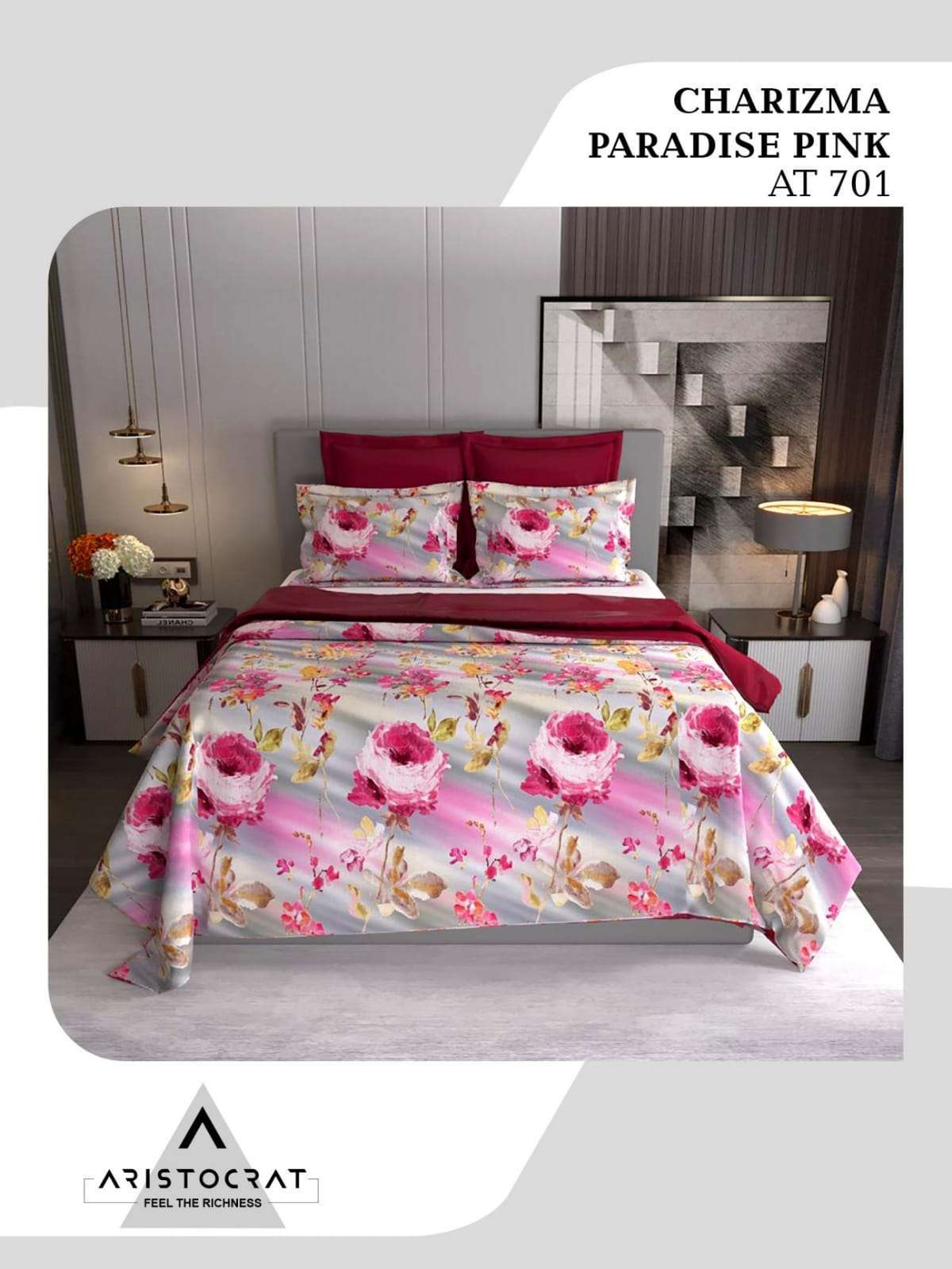 k4u aristocrat 90-100 new collection of bedsheets with pillow cover