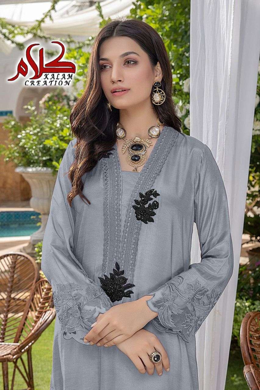 kalam creation 1104 faux georgette moti work readymade suit 