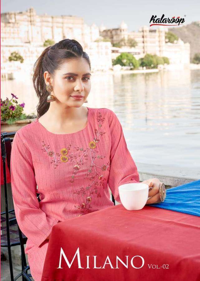 kalaroop milano vol 2 series 13169-13174 fancy silk liva kurti 