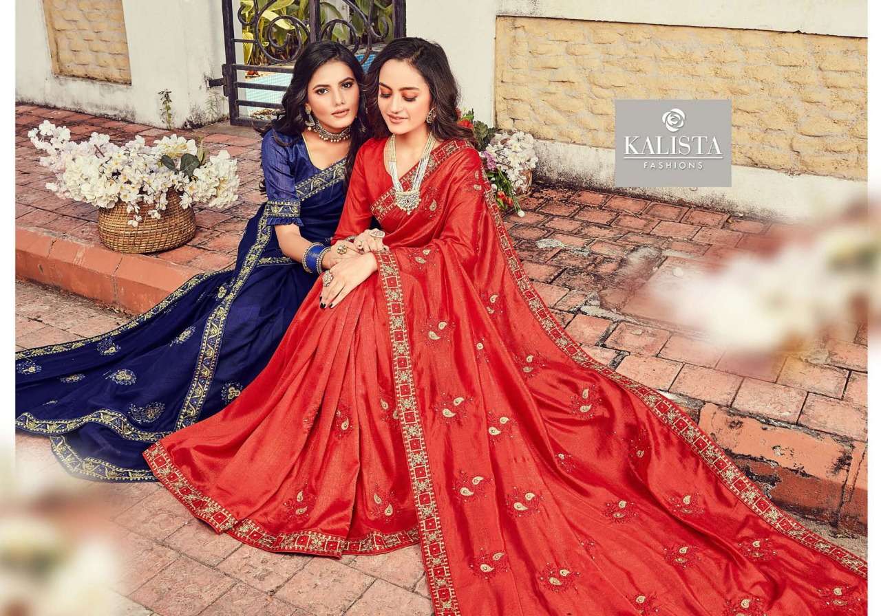 Kalista Mubarak series 74001-74006 vichitra silk saree