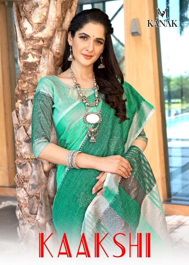 Kanak sarees kaakshi series 1001-1008 linen cotton saree
