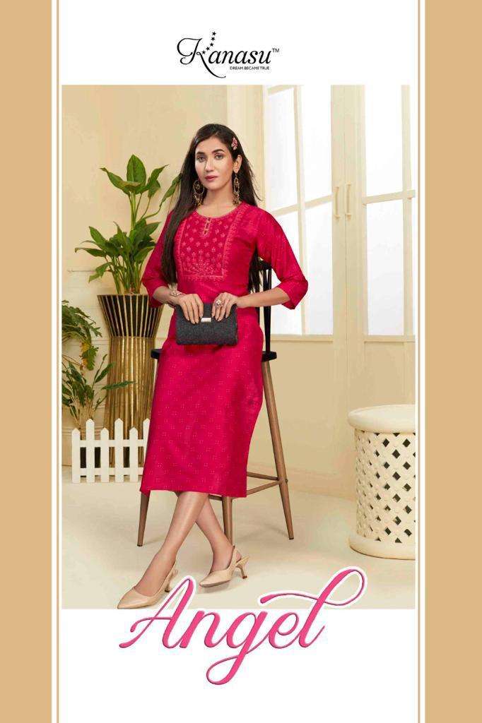 kanasu angel series 001-008 heavy long slub kurti 