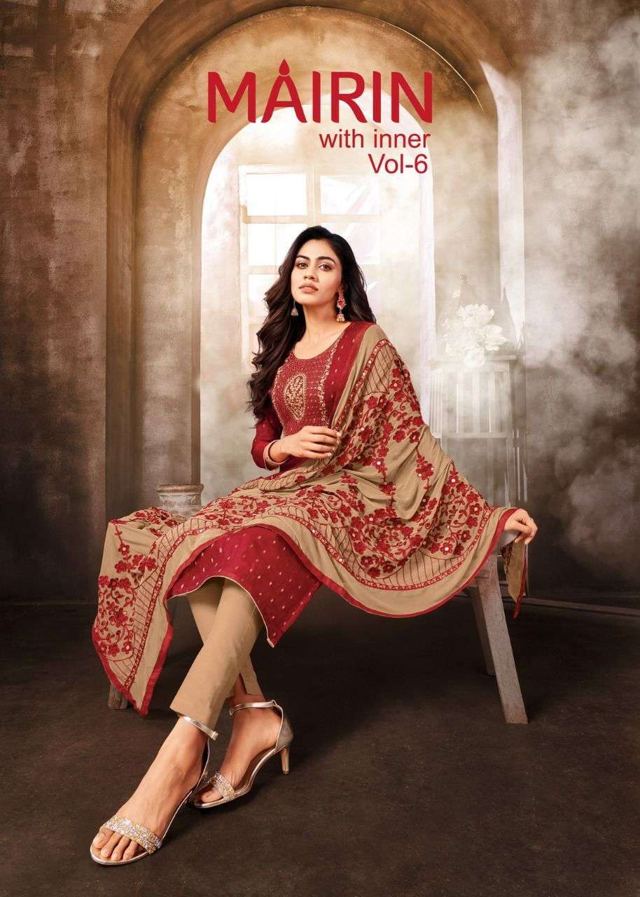 kapil trendz mairin vol 6 series 33001-33012 modal butti readymade suit