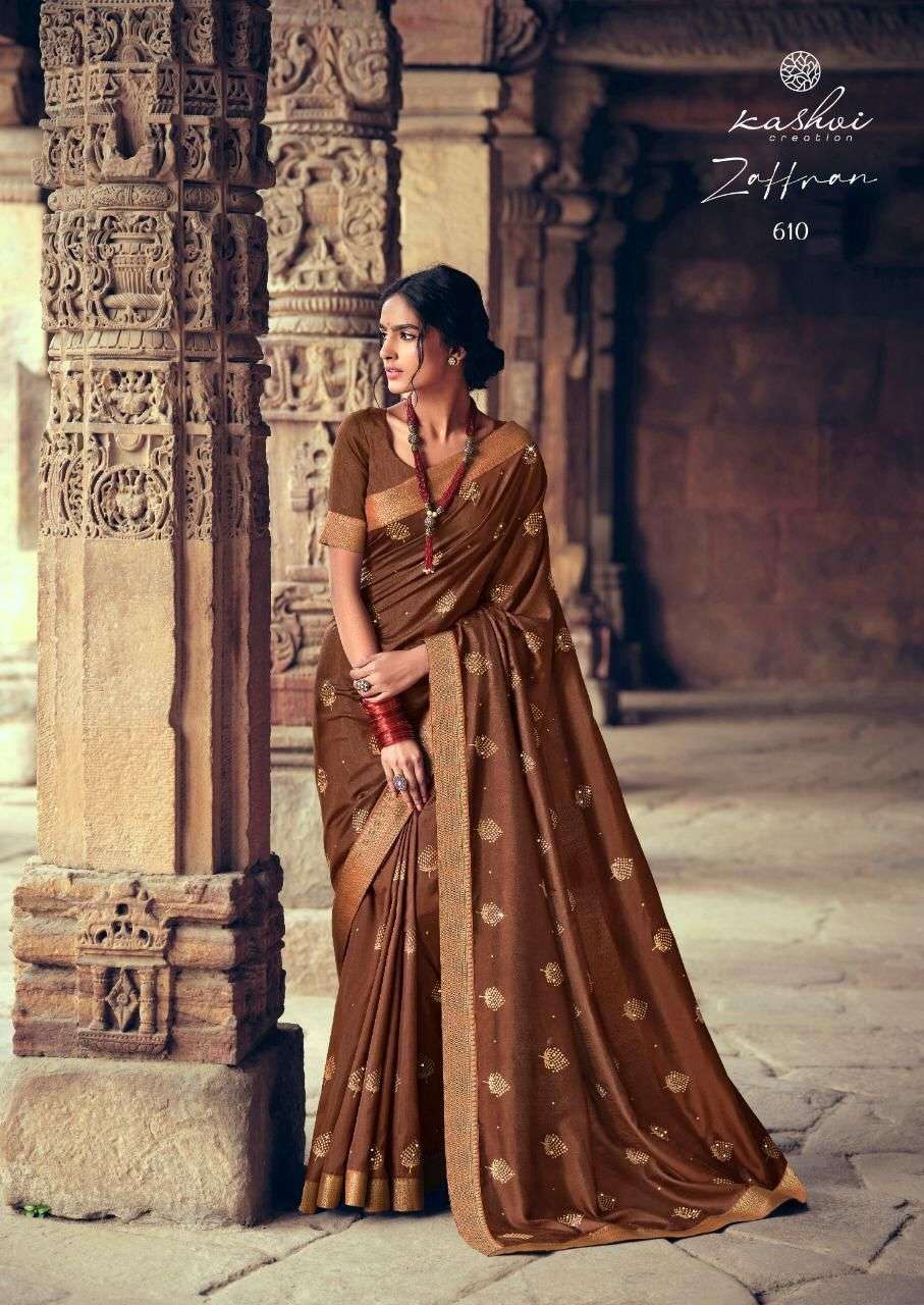 KASHVI ZAFFRAN DESIGNER VICHITRA SILK SAREE