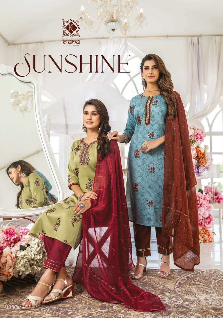 kiana sunshine series 001-008 glace cotton readymade suit