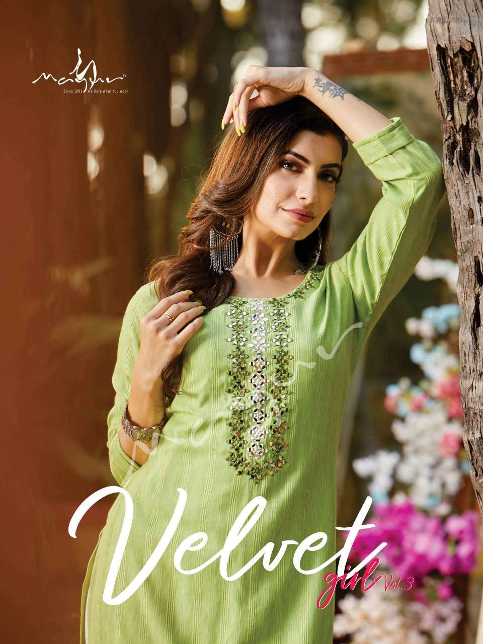 mayur velvet girl vol 3 series 301-308 rayon velvet kurti 