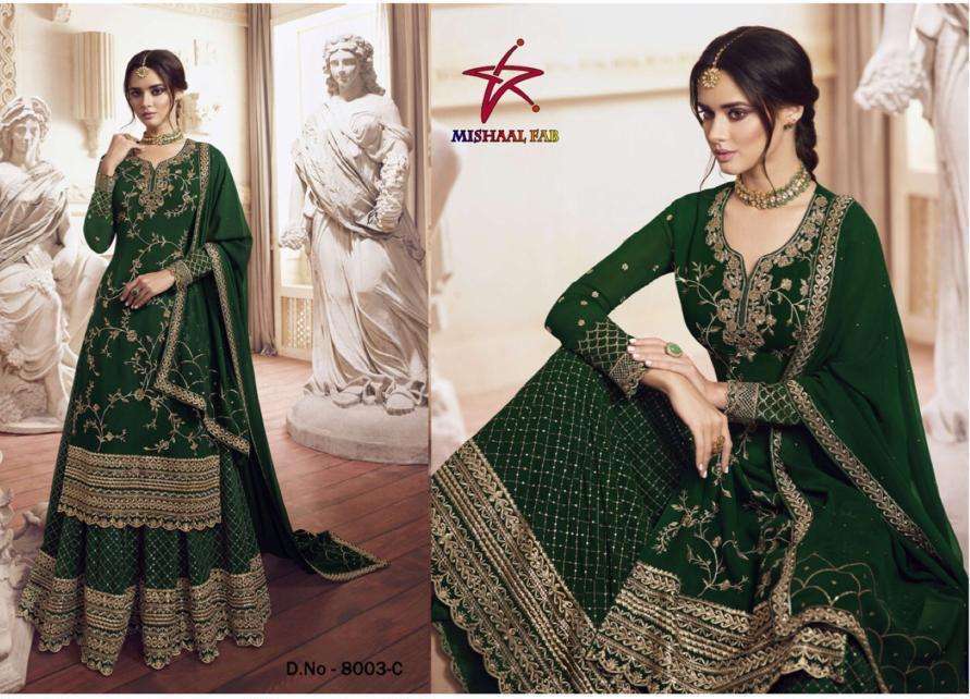 MISHAAL FAB 8003 DESIGNER HEAVY GEORGETTE SUIT 