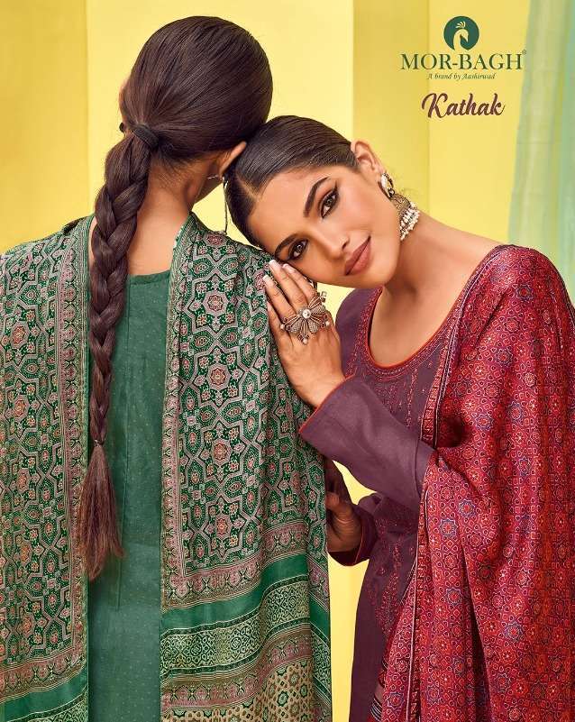 mor bagh kathak series 9223-9228 tussar silk suit 
