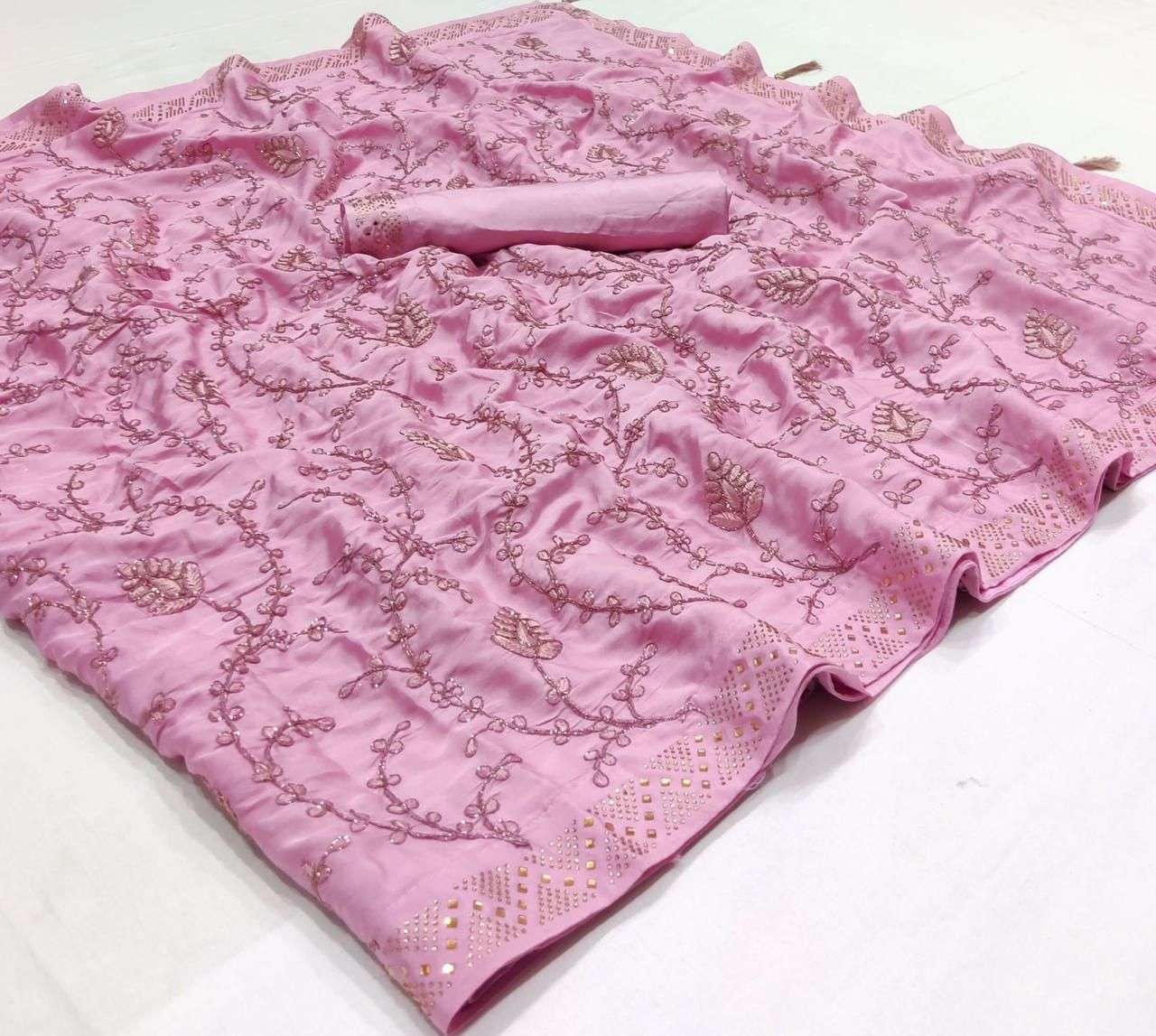 NANDINI DESIGNER SILK CRAPE CODING SAREE 