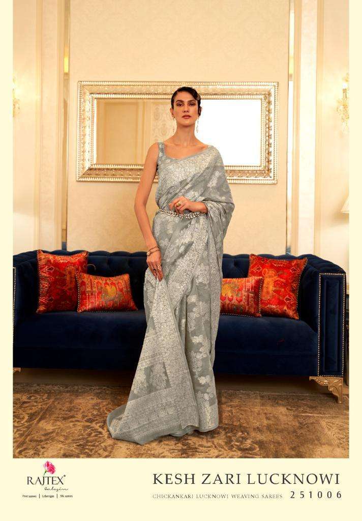 rajtex kesh zari lucknowi series 251001-251006 cotton weaving saree