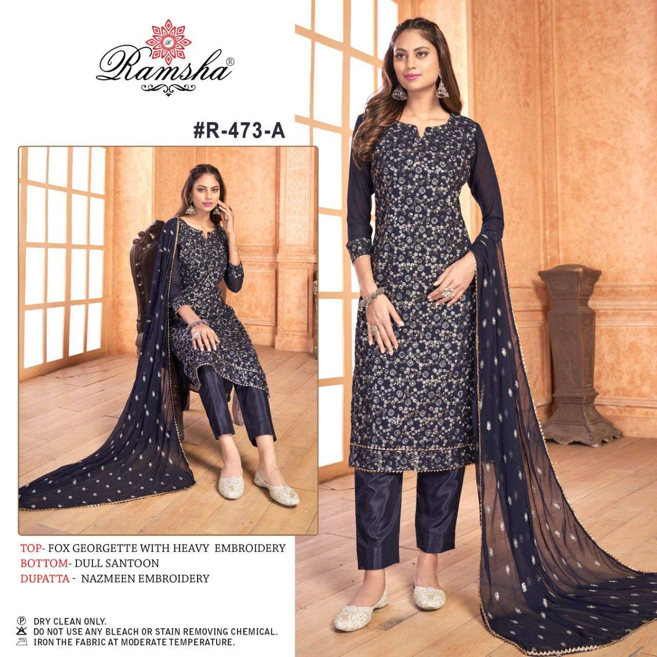 RAMSHA R-473 COLOURS DESIGNER GEORGETTE SUIT 
