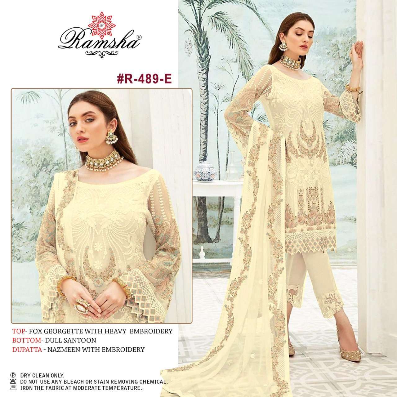 ramsha R-489 nx georgette with embroidery suit