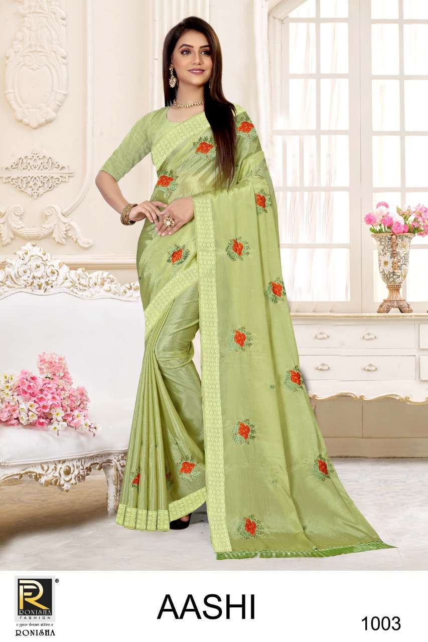 Ranjna saree Aashi series 1001-1006 chinon patta saree