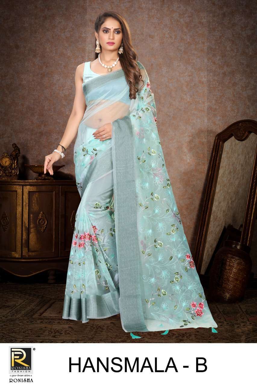 ranjna saree hansmala organza printed saree
