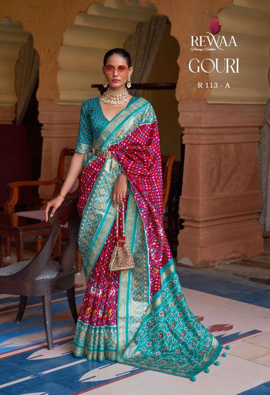 rewaa gouri series 113 color patola saree