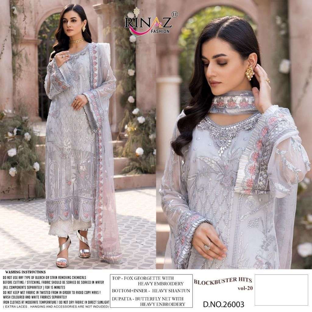 RINAZ FASHION 26003-27003 DESIGNER FAUX GEORGETTE SUIT 