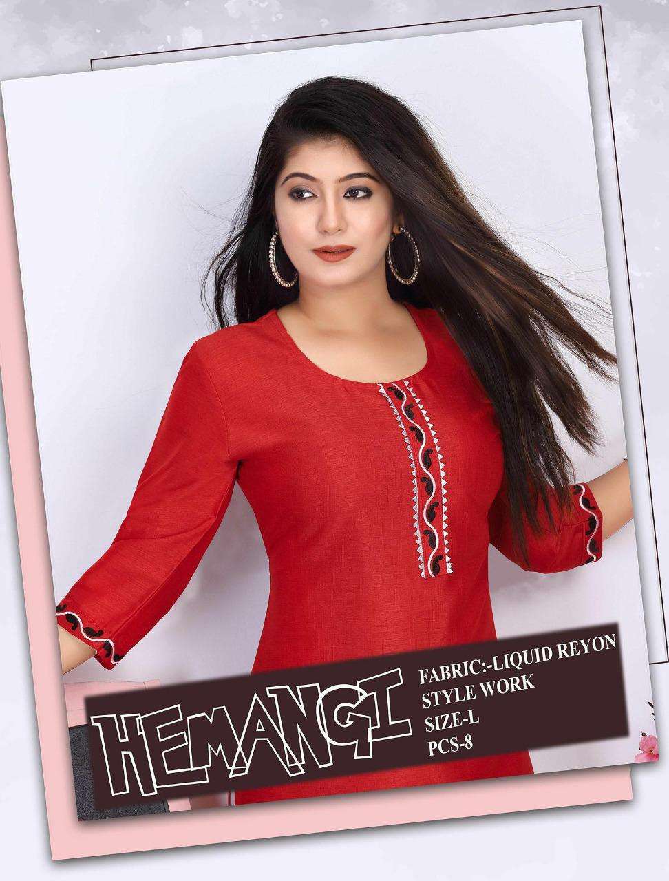 riyaa hemangi series 5001-5008 heavy liquid rayon kurti