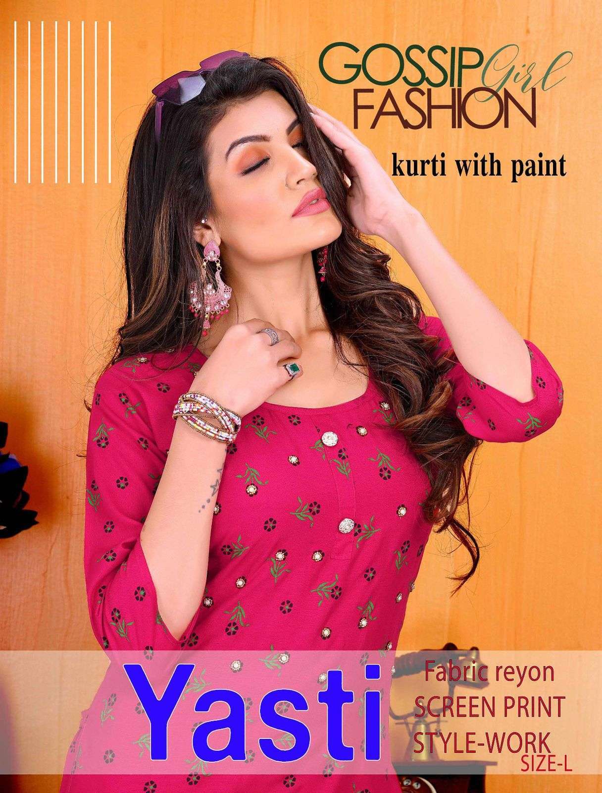 riyaa yasti series 001-006 heavy rayon screen print kurti 