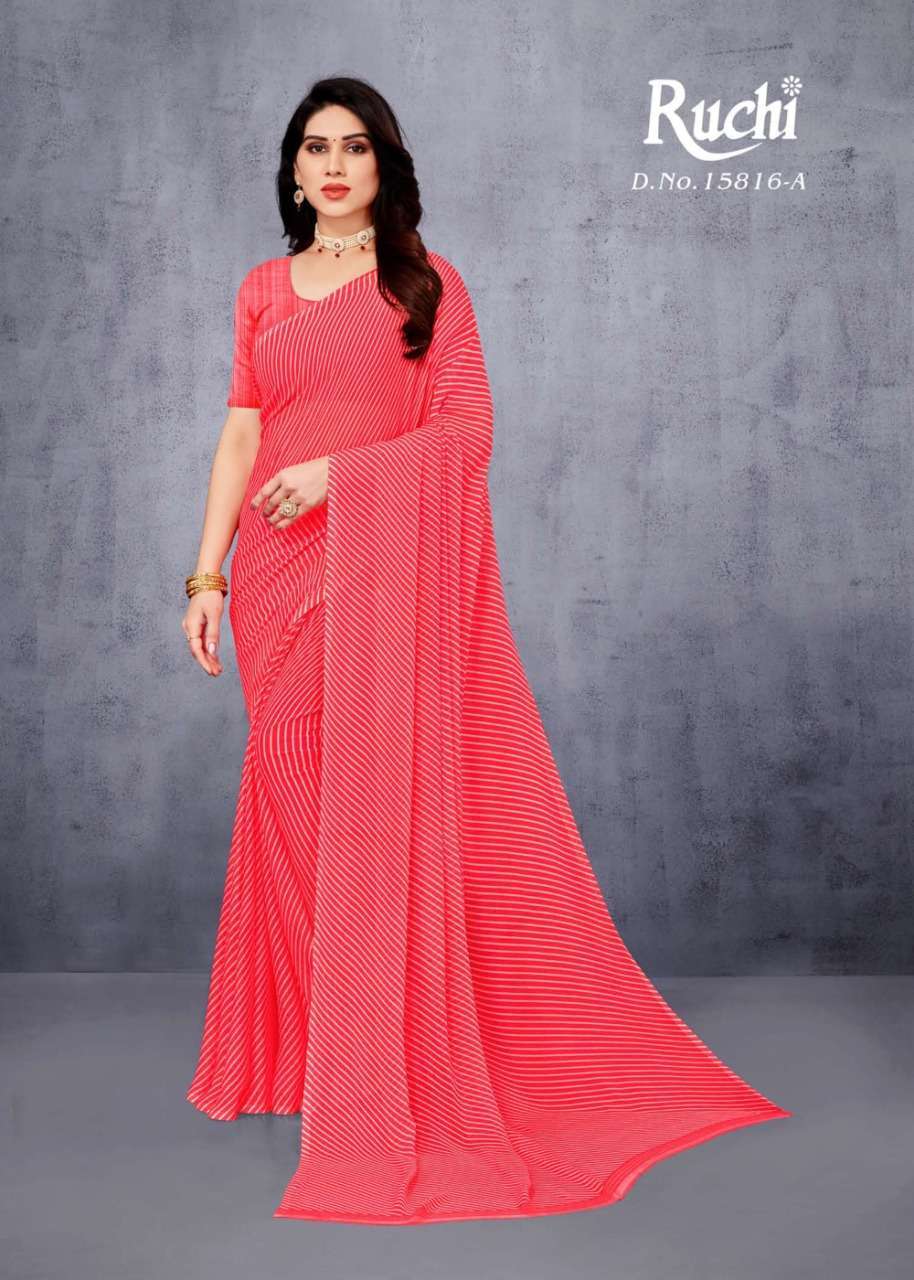 ruchi 15816 star chiffon printed lehriya special heavy sarees