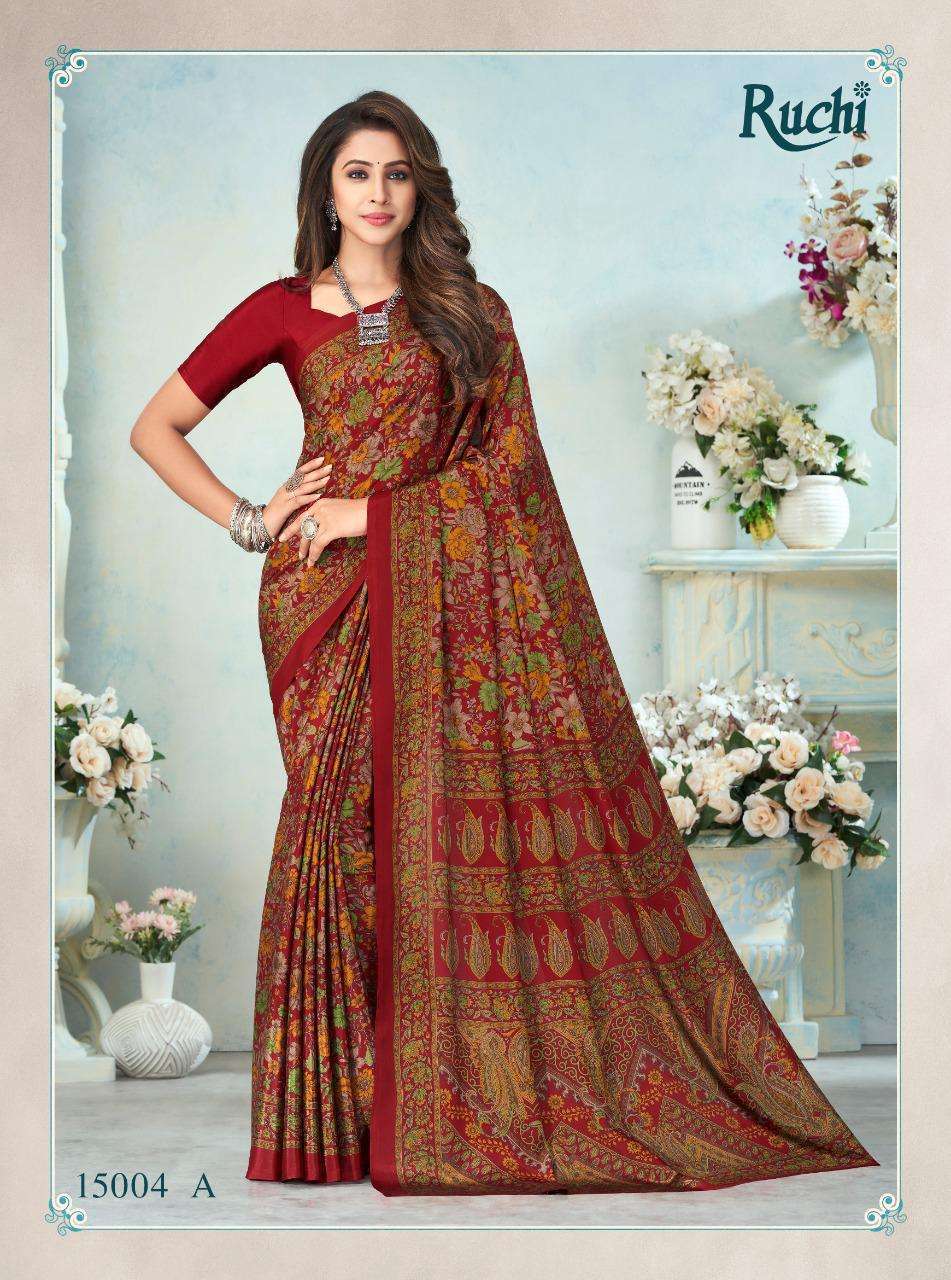 ruchi vivanta silk vol 12 series 15001-15010 silk crape saree