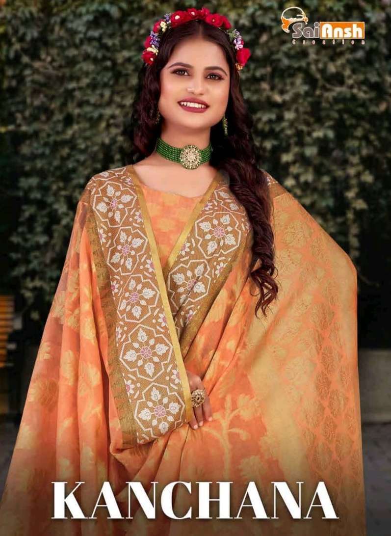 sai ansh kanchana series 1001-1006 Magic queen Silky saree