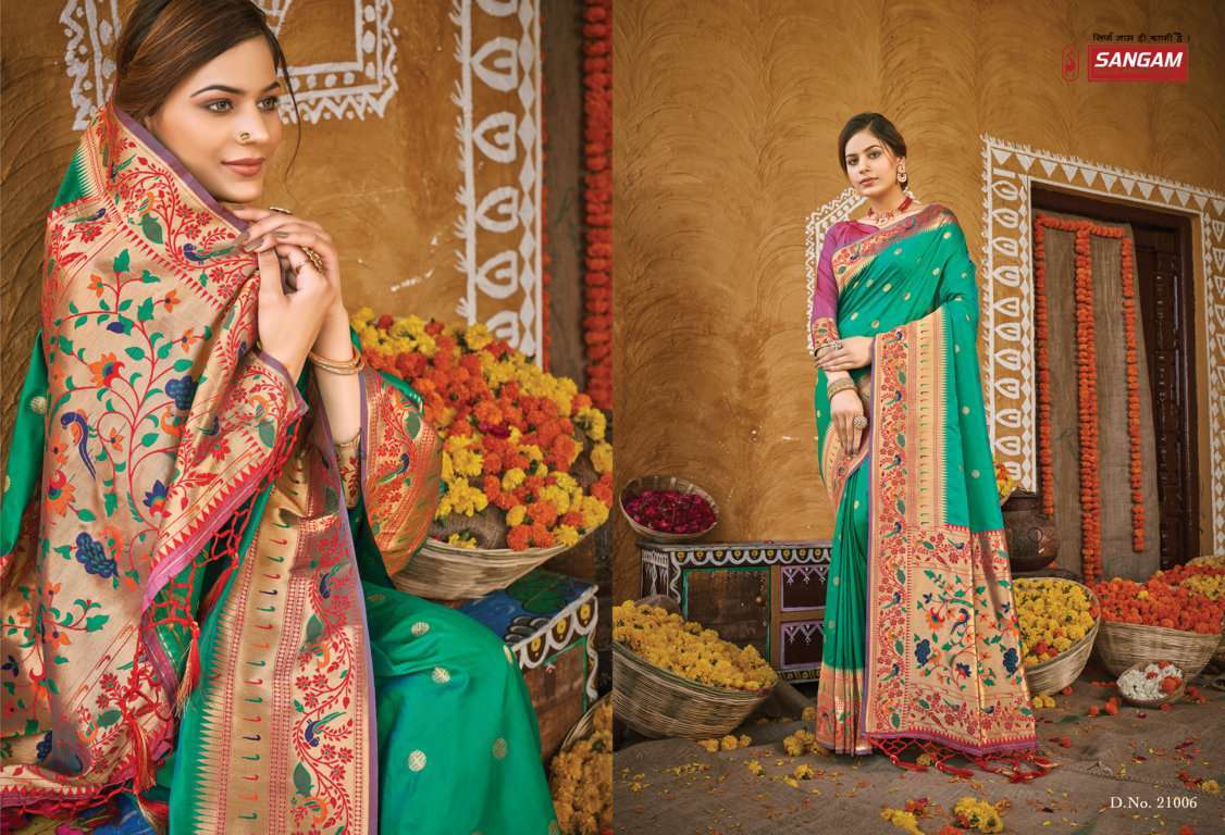 sangam prints palki series 21001-21006 Paithani Silk saree