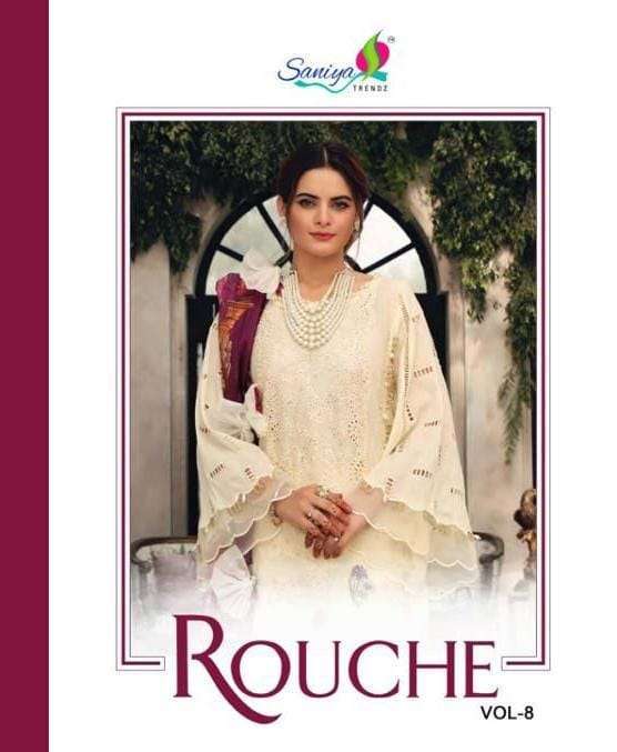 saniya trendz rouche- 8 series 11001-11005 cambric suit 