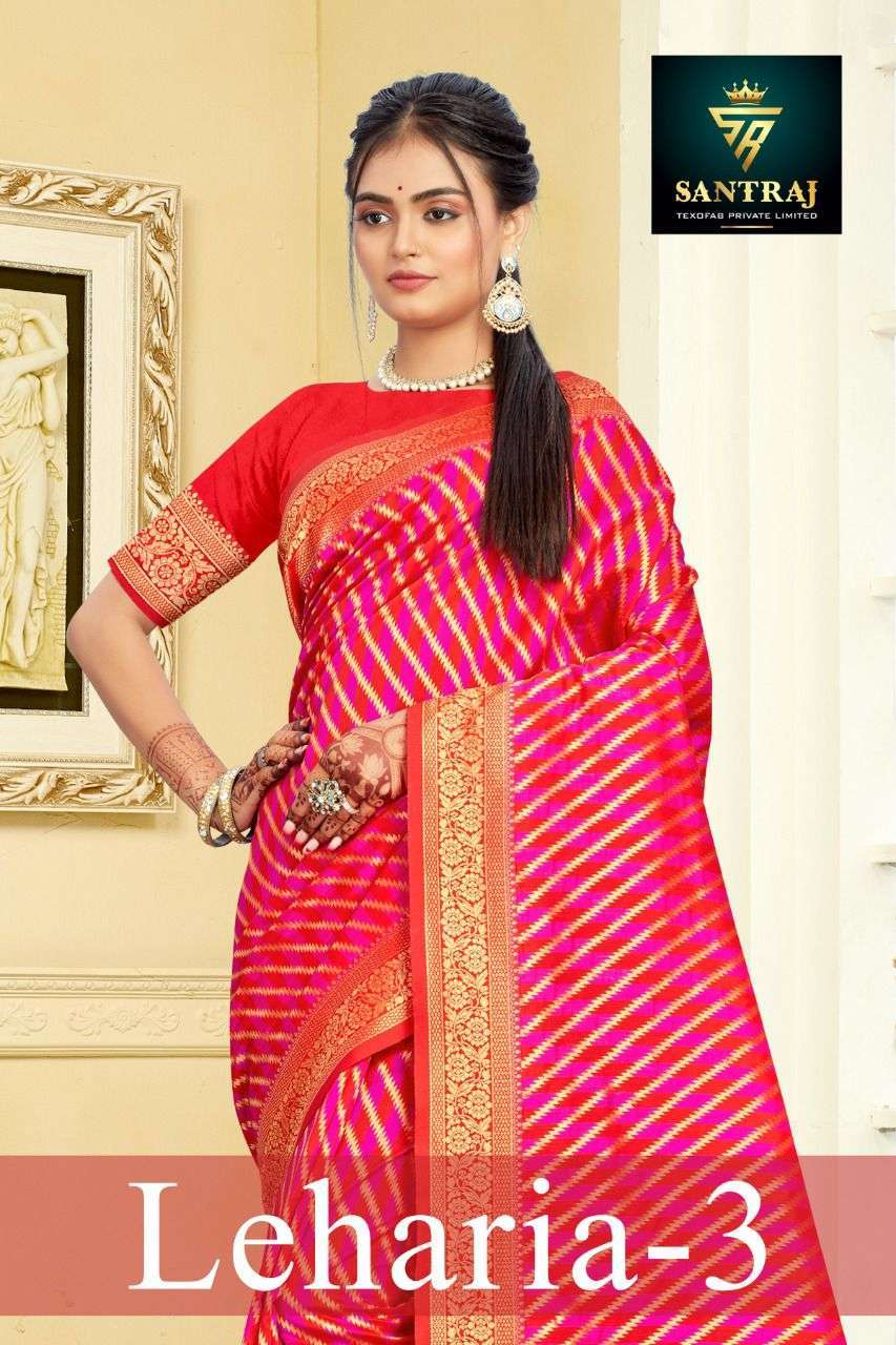 santraj lehariya vol 3 series 3001-3006 banarasi silk saree