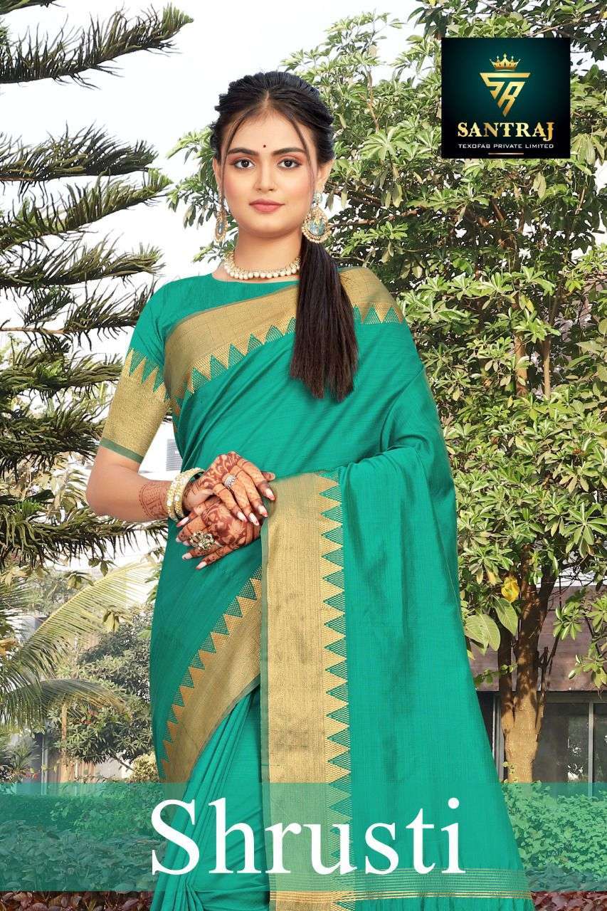 santraj texo fab shrusti series 6001-6005 banarasi silk saree