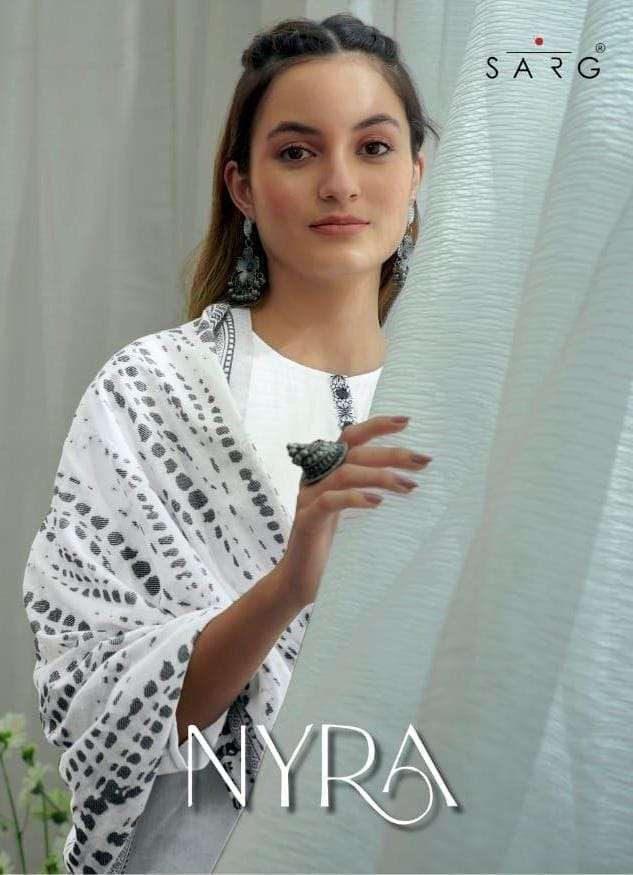sarg nyra pure italian cotton digital print suit 