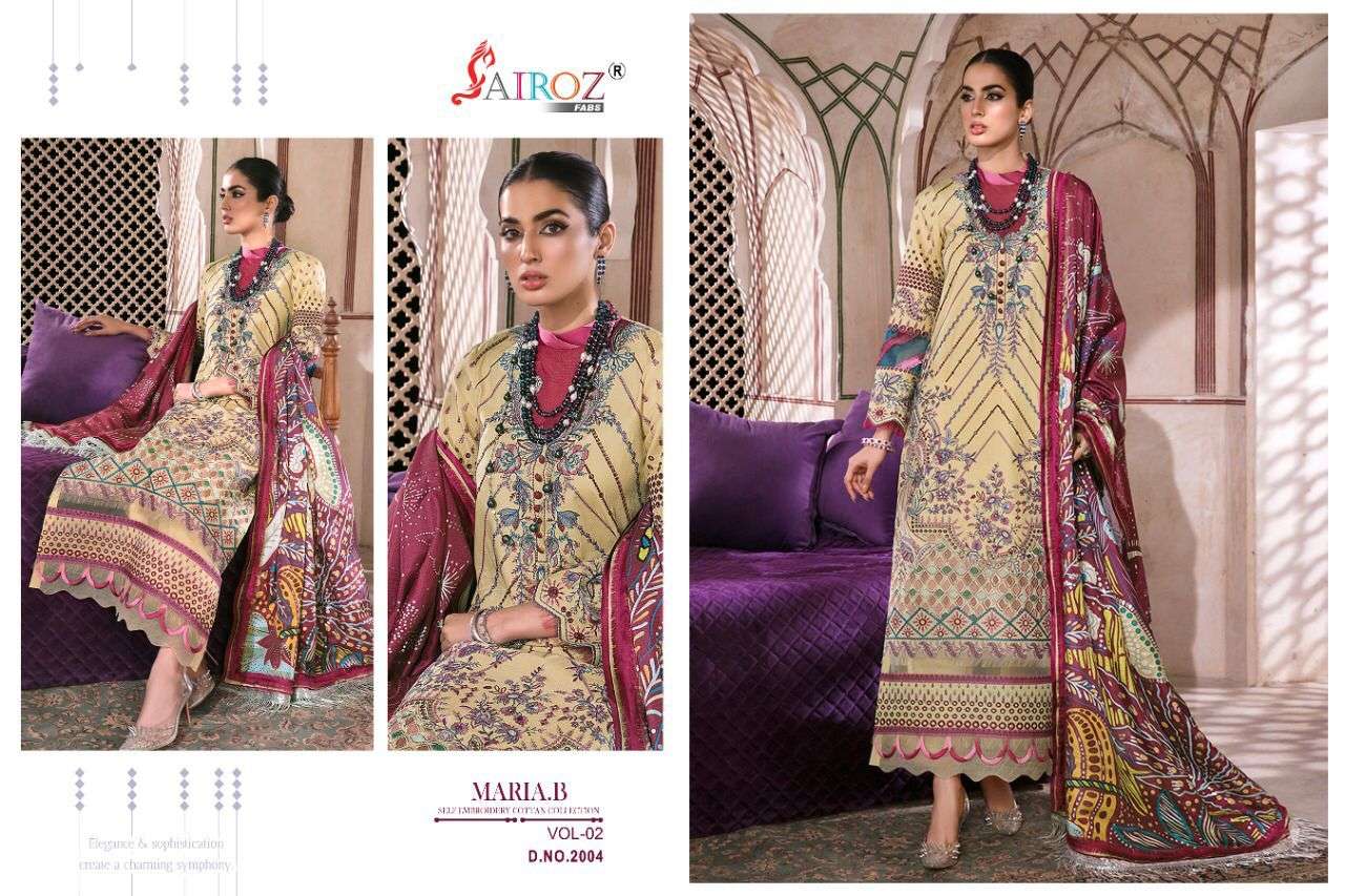 SARIOZ FAB MARIA.B VOL-2 DESIGNER PURE CAMBRIC COTTON SUIT 