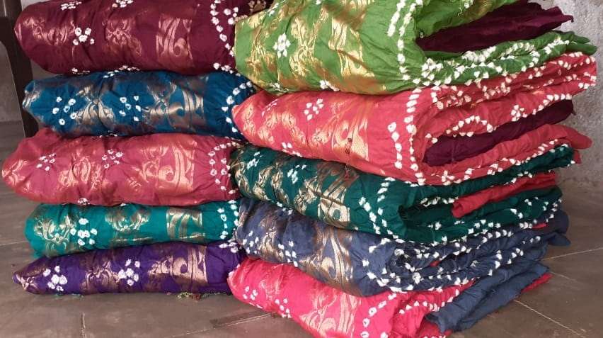 SC Zecord Heavy Bandhej Pure Satin Cotton suit