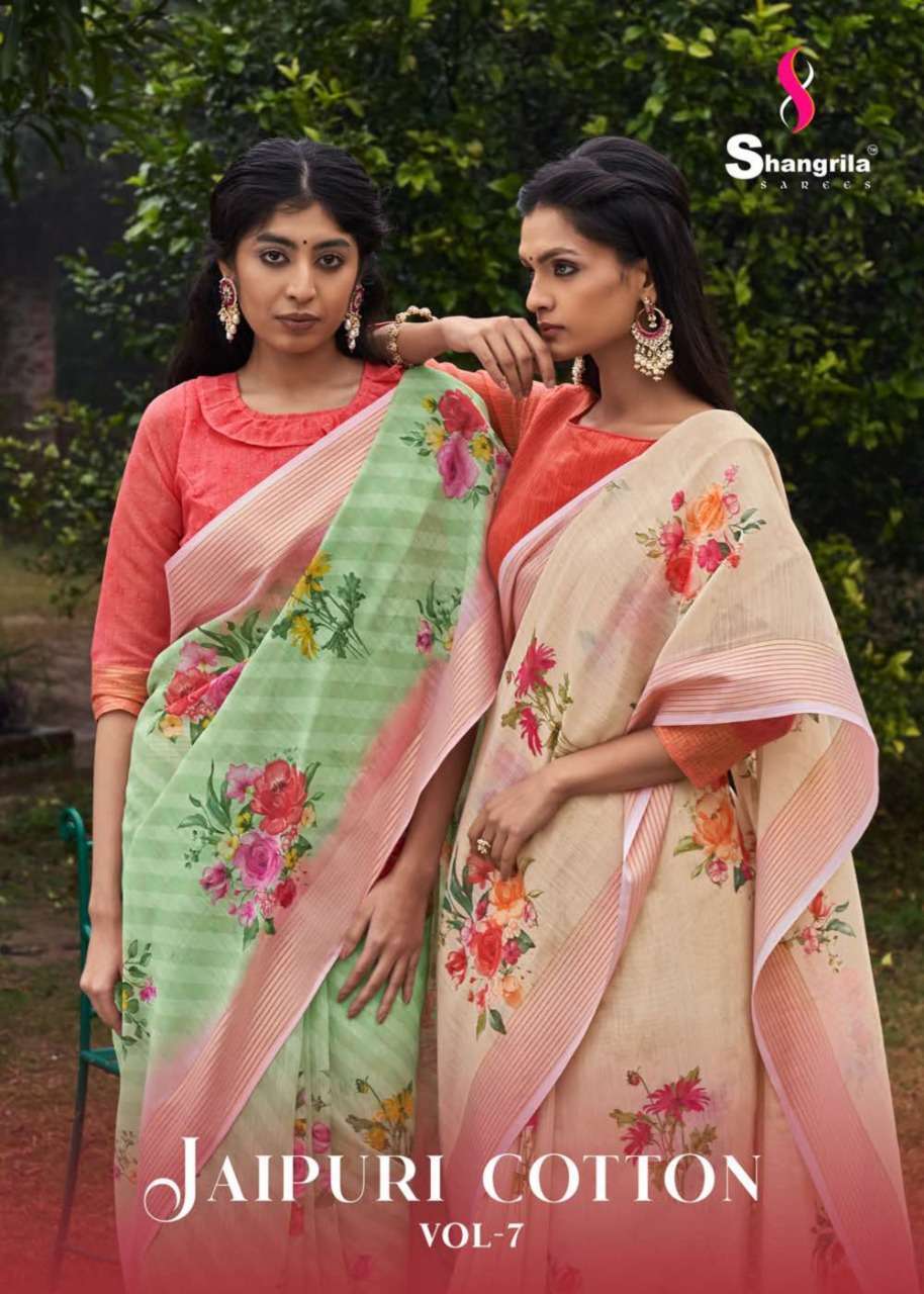 Shangrila jaipuri cotton vol 7 series 70361-70372 cotton saree
