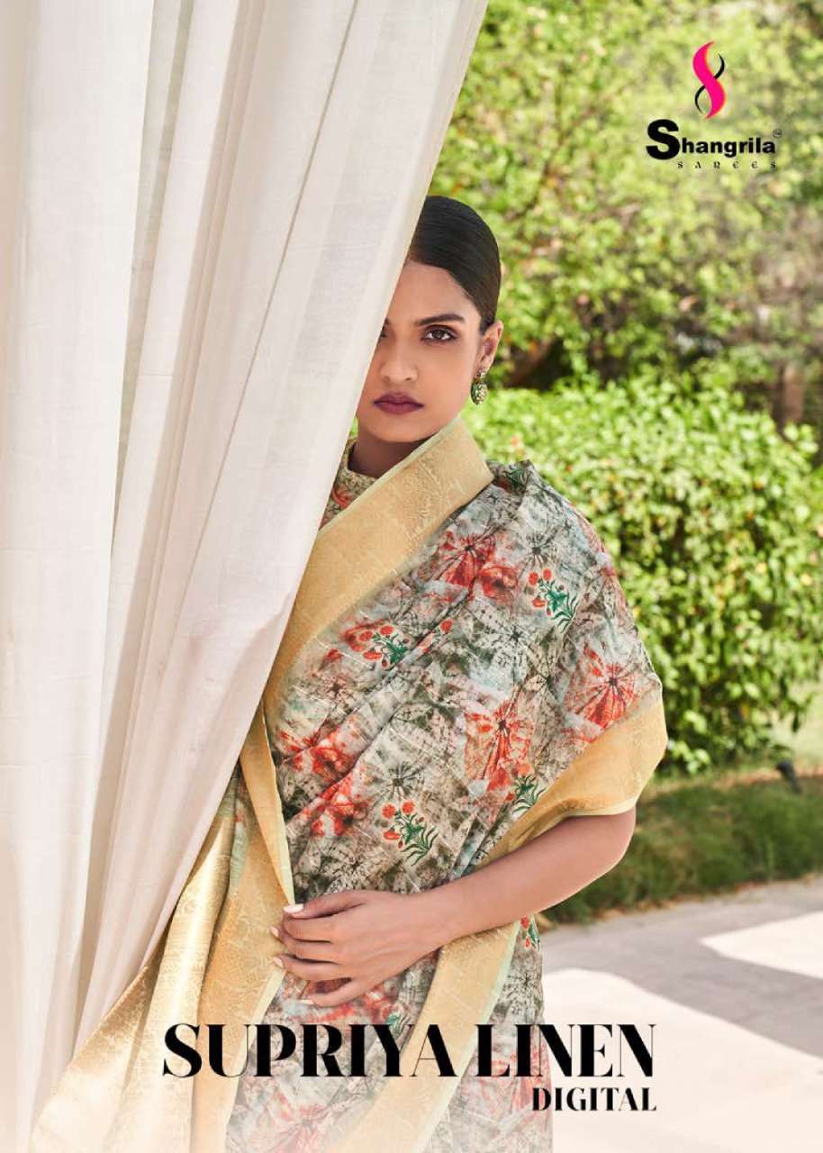 Shangrila supriya linen digital series 70701-70708 Pure Linen saree