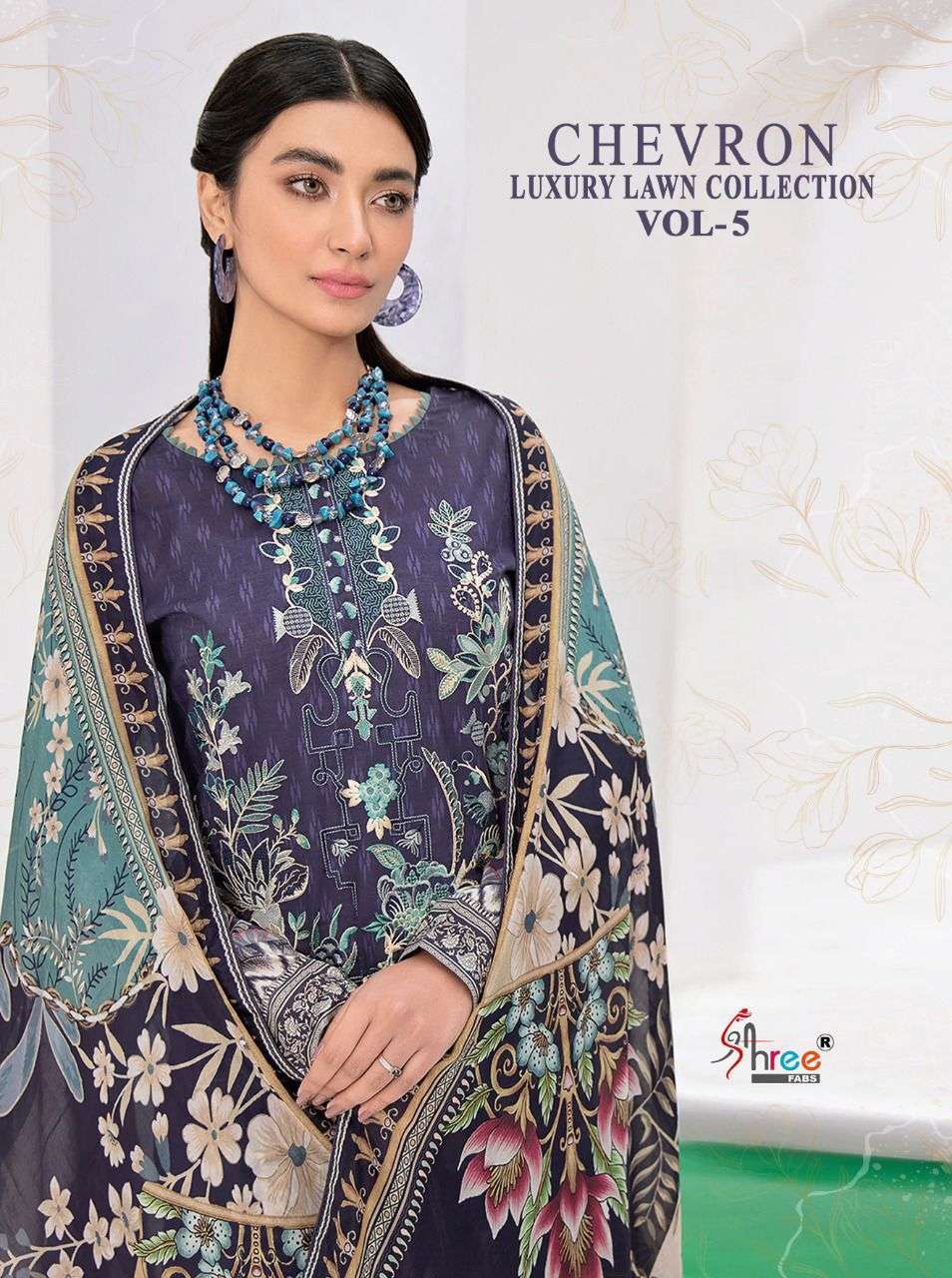 shree fabs chevron luxury lawn vol 5 series 2175-2182 pure lawn suit